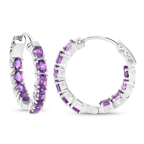 3.20 Carat Genuine Amethyst .925 Sterling Silver Earrings - view 2