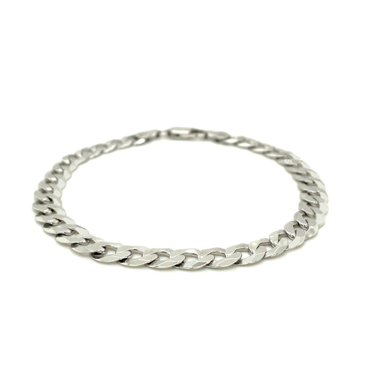 Pulsera de plata esterlina estilo barbada de 7.2 mm chapada en rodio