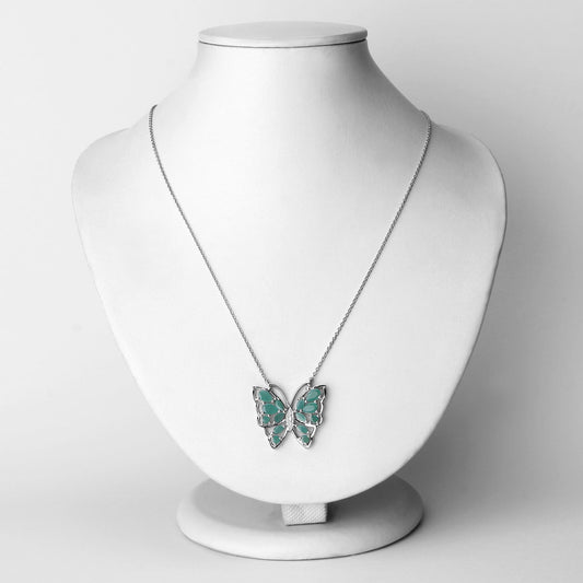 Collar de plata de ley .925 con esmeralda genuina de 2,60 quilates y circonitas blancas