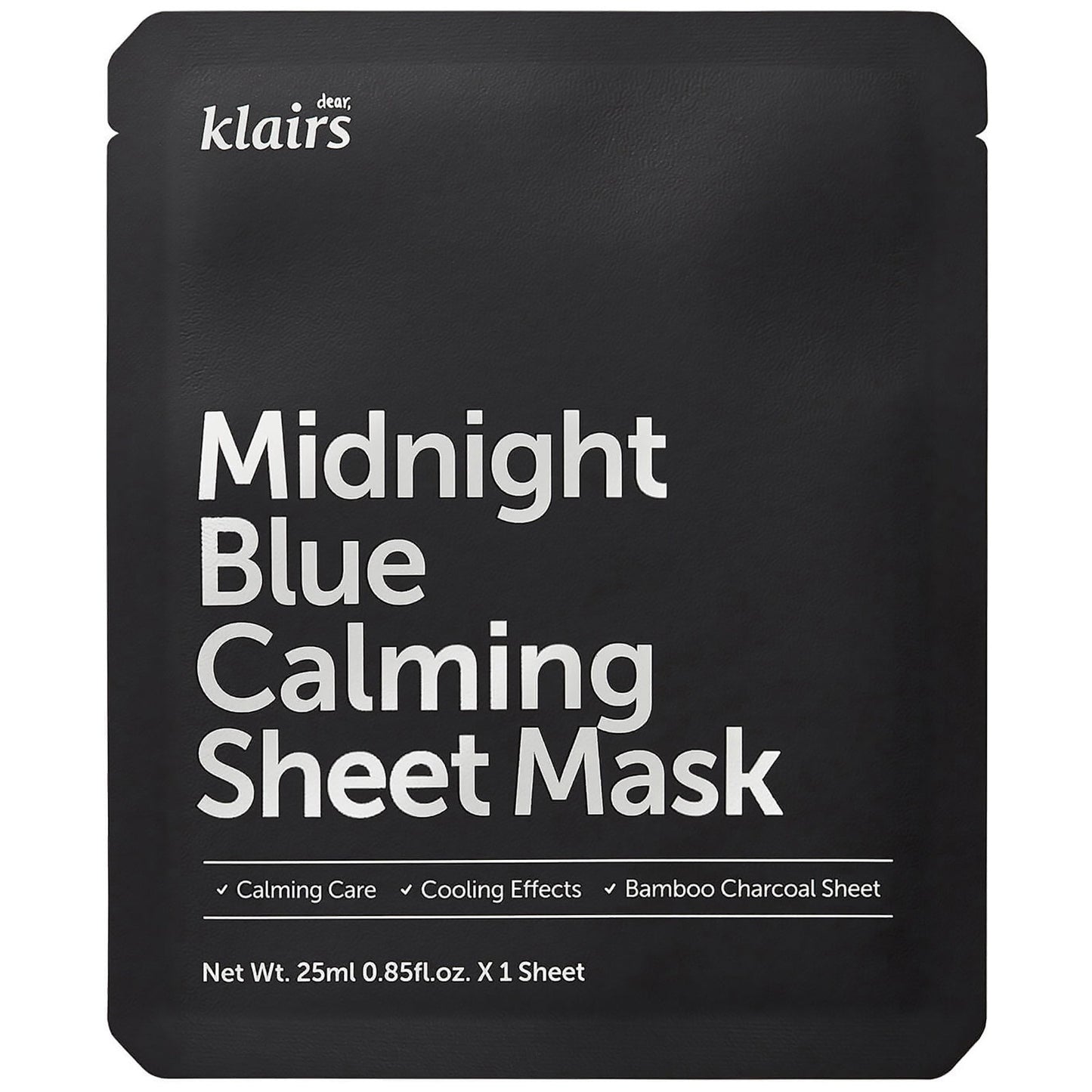Dear Klairs, Midnight Blue, Calming & Cooling, Sheet Mask, For Face, 25 ml