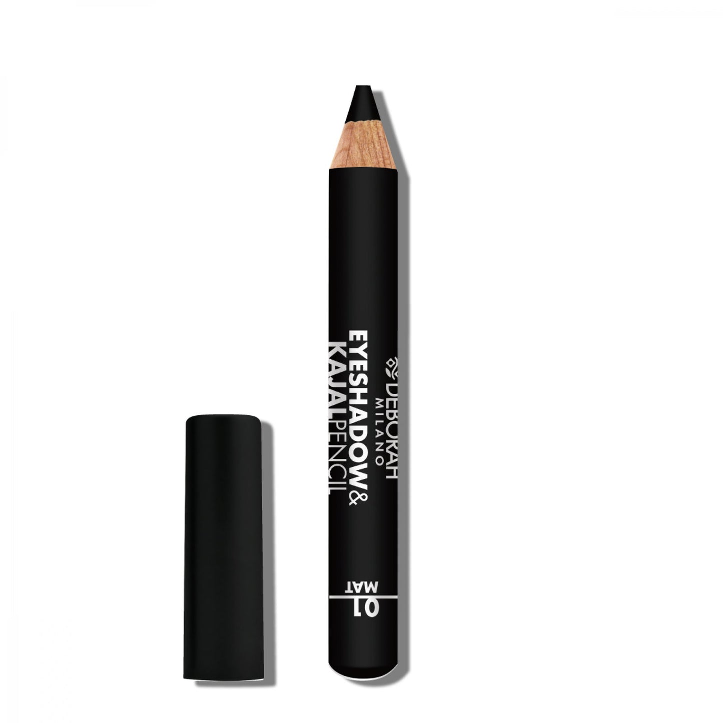 Deborah, Deborah, Blending, Matt, Eyeshadow & Kajal Eyeliner 2-In-1, 01, Black, 2 g