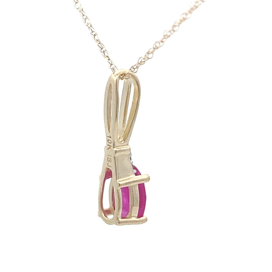 Colgantes de moda de oro amarillo de 10 qt con rubí y diamante de 0,02 ct