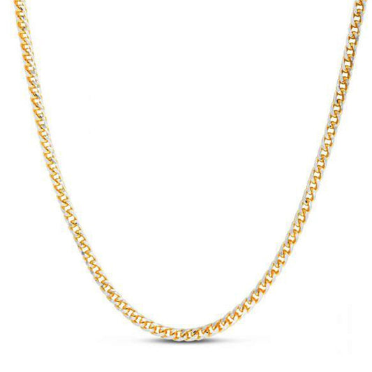 Cadena de oro amarillo de 14k con Pavé de Franco redonda (4.00 mm)