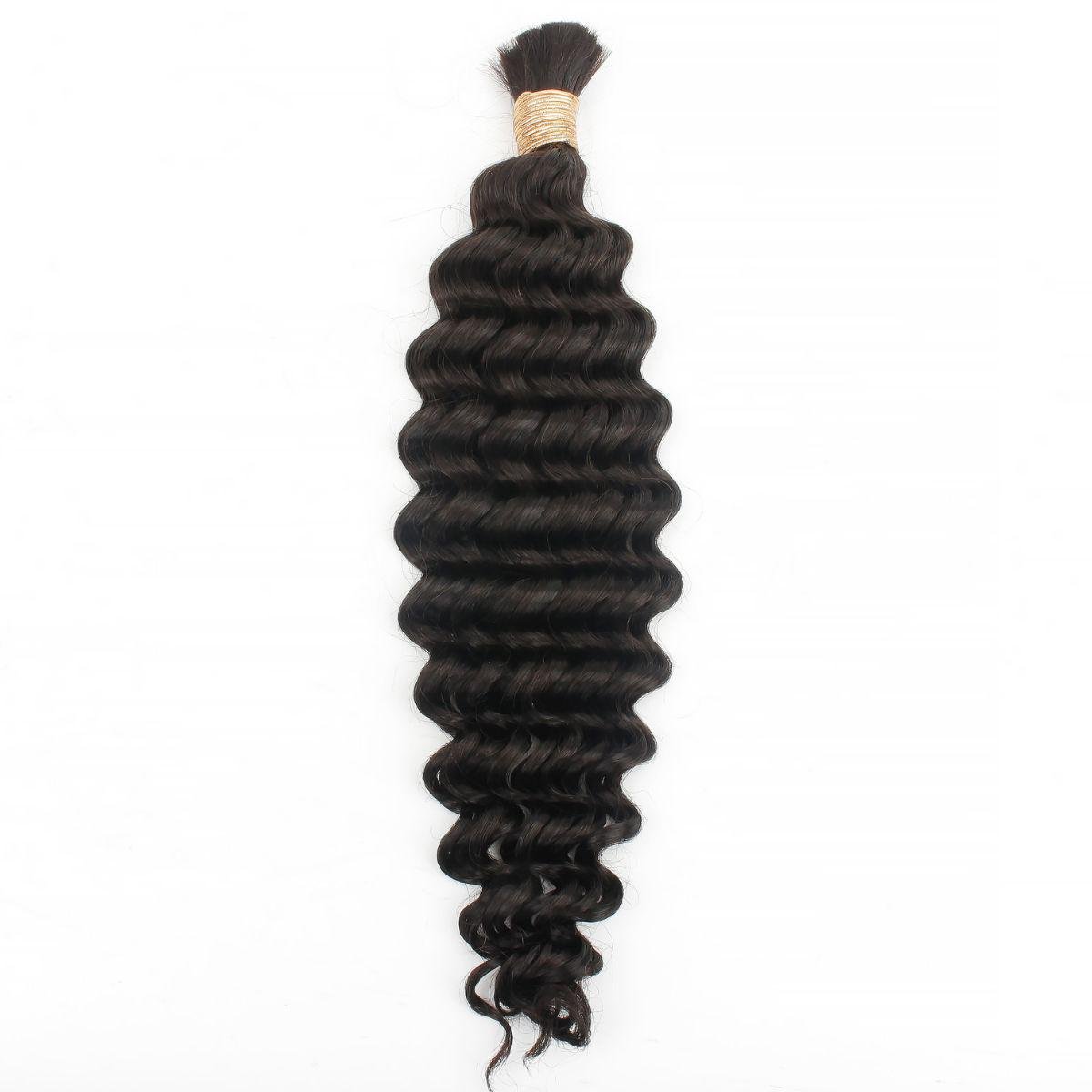 Deep Wave Bulk 100% Human Braiding Hair Luxegan