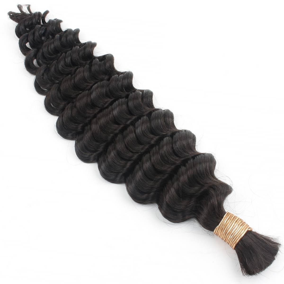Deep Wave Bulk 100% Human Braiding Hair Luxegan
