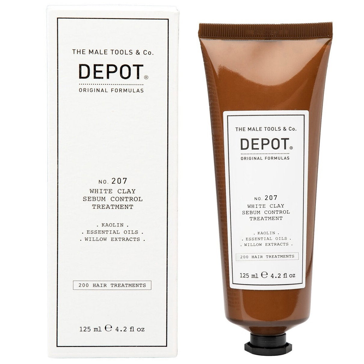 Depot, 200 Hair Treatments No. 207, Kaolin, Scalp Treatment Cream Mask, For Regulation Of Excessive Sebum, 125
