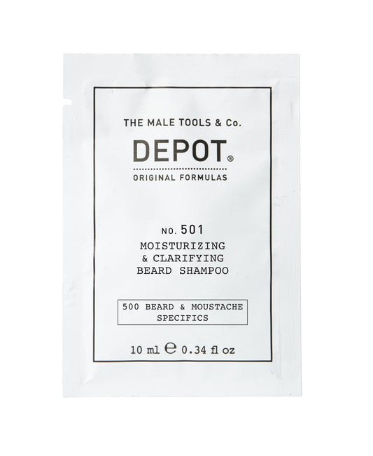 Depot, 500 Beard & Mustache Specifics No. 501, Pro-Vitamin B5, Beard Shampoo, Moisturizing & Clarifying, 10 ml