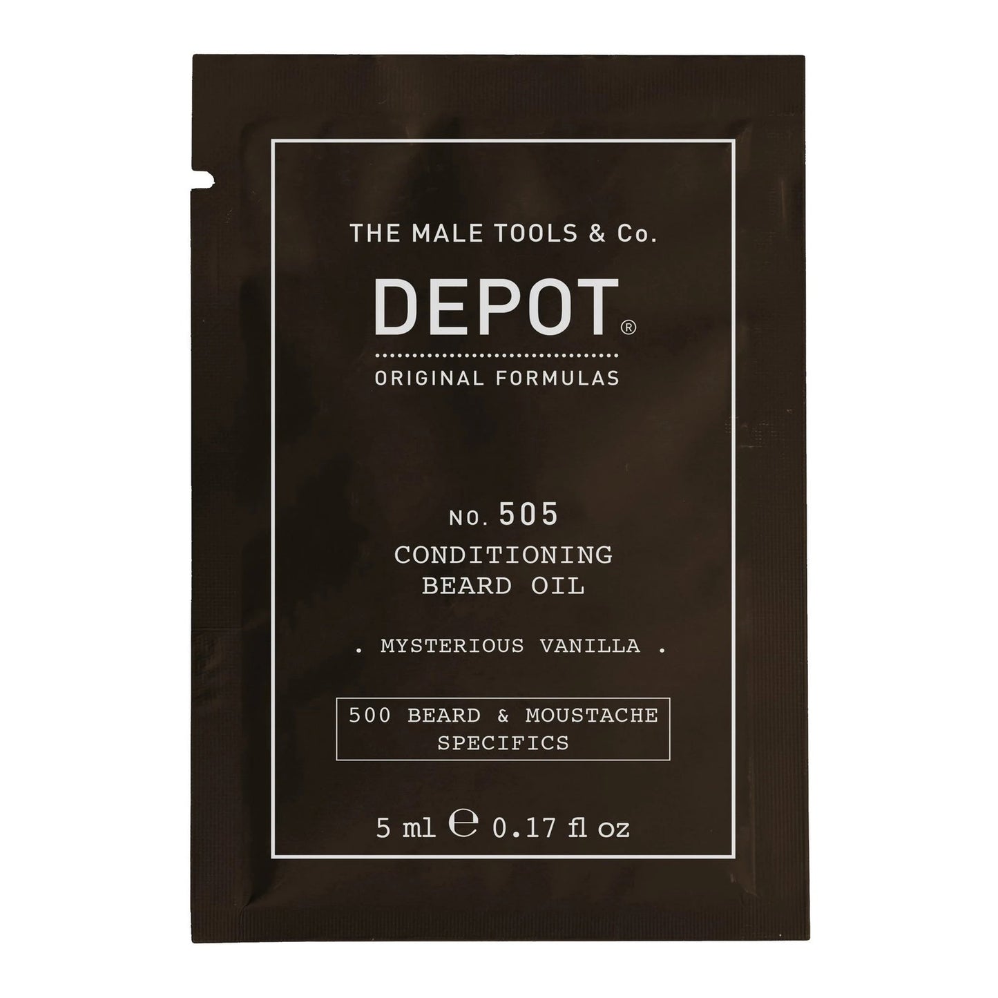 Depot, 500 Beard & Mustache Specifics No. 505, Beard Oil, Misterious Vanilla, Vitamin E, For Shine & Softness