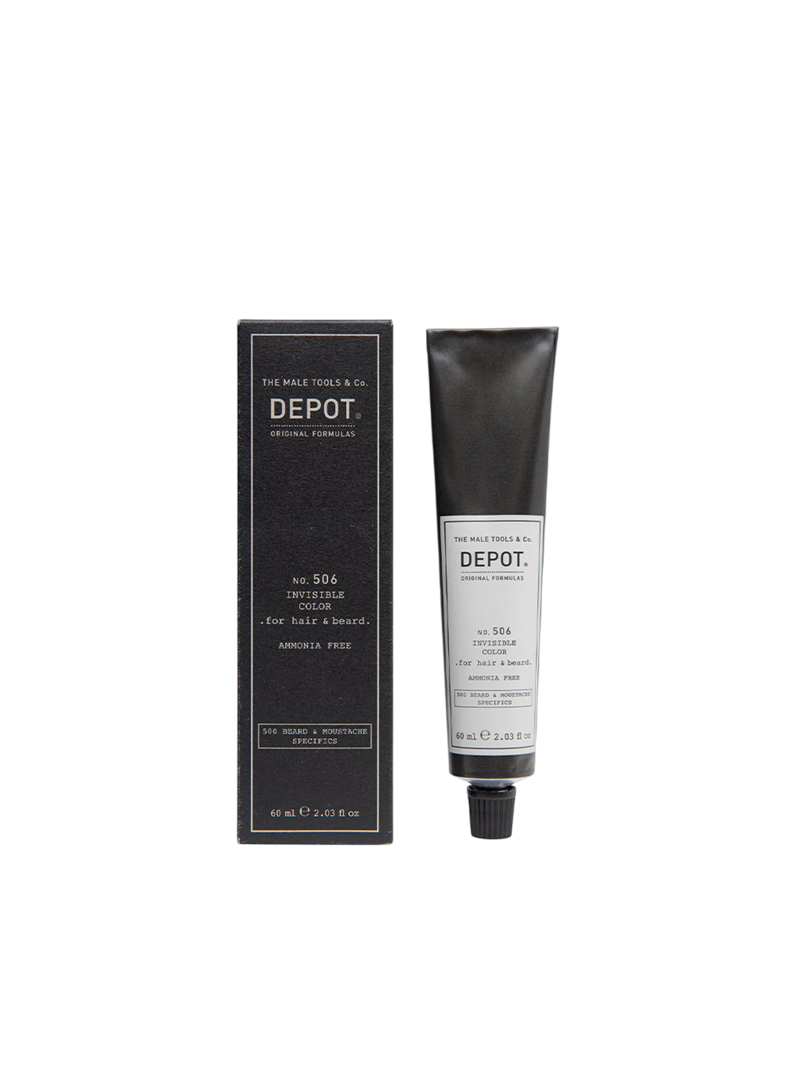 Depot, 500 Beard & Mustache Specifics No. 506 Invisible Clour, Semi-Permanent Hair Dye,  Natural Graphite, 60 ml