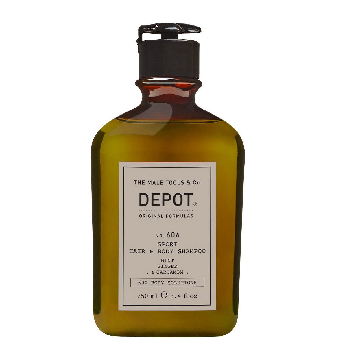 Depot, 600 Body Solutions No. 606, Mint, Ginger & Cardamom, Shower Gel & Shampoo 2-In-1, Botanical Complex