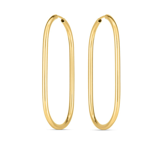 Pendientes de aro grandes de oro amarillo de 14k con diseño de clip