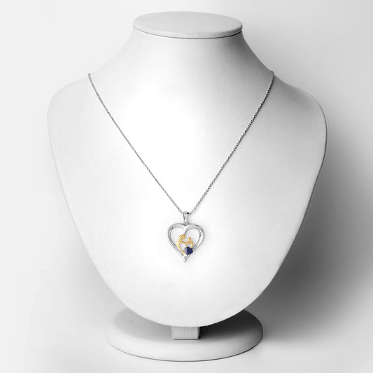 Colgante de plata de ley .925 con zafiro azul genuino de 0,50 quilates