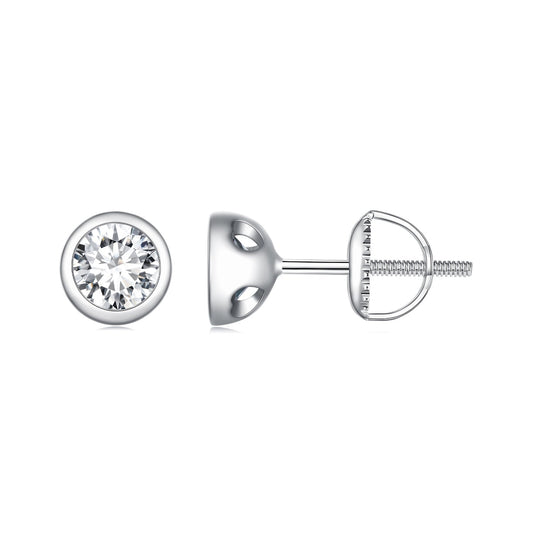 925 Sterling Silver 5.0mm Moissanite Earrings for Women