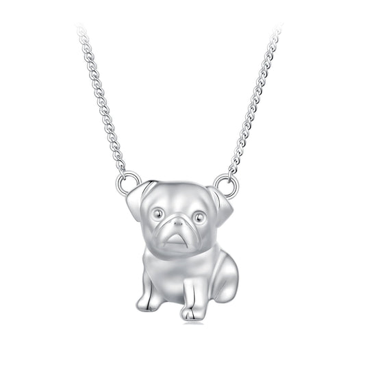 925 Sterling Silver Plated Platinum Necklace with 13x12mm Pendant for Women
