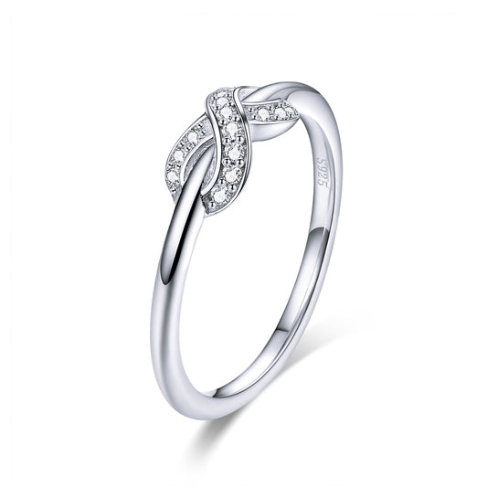 925 Sterling Silver Plated Platinum Size 6.0 Pavé Setting CZ Ring