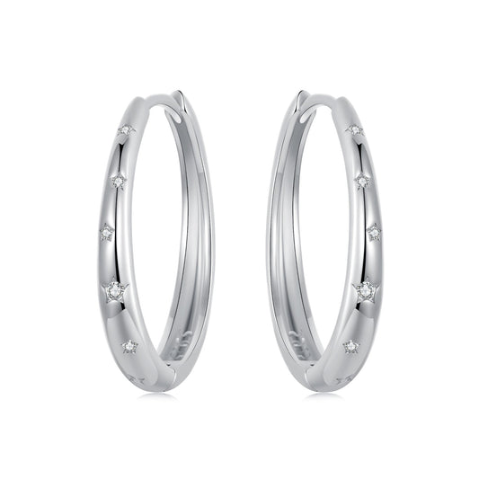 925 Sterling Silver Earrings with Pavé Setting CZ for Women