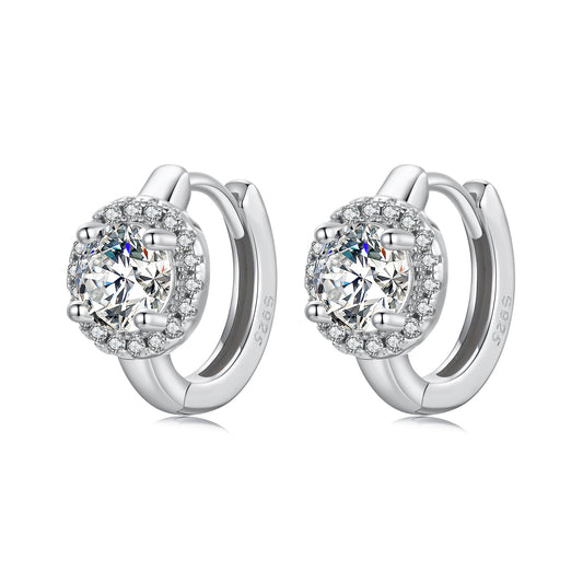 925 Sterling Silver White Gold Plated CZ Earrings for Women - view 2
