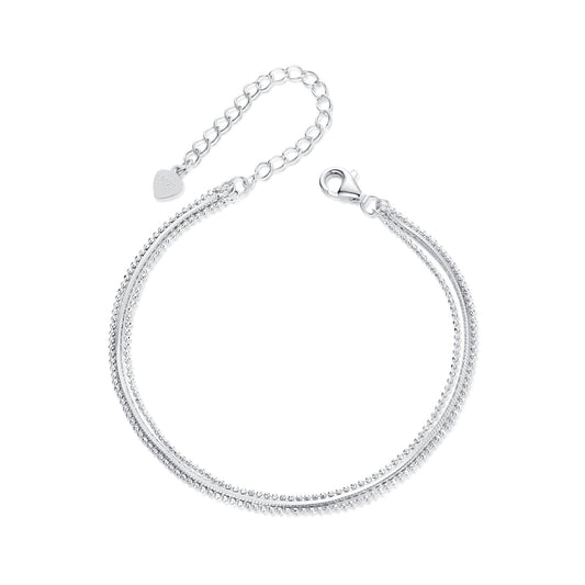 925 Sterling Silver & White Gold Plated Bracelet