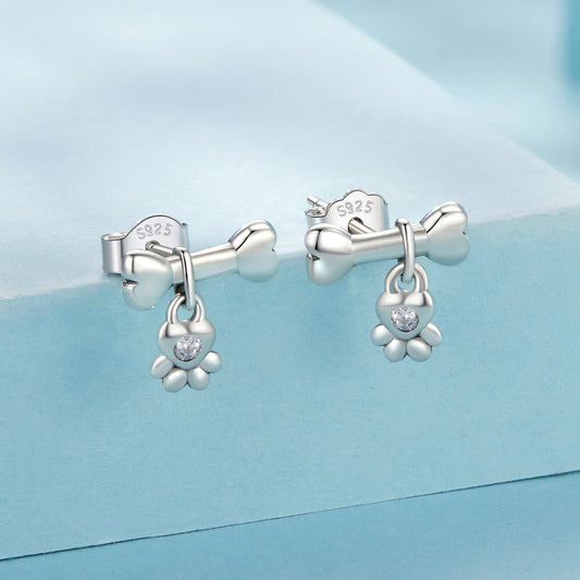 925 Sterling Silver Earrings with Pavé Setting CZ in Oxidized Silver