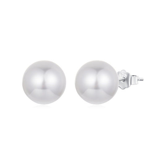 925 Sterling Silver Earrings with Quality Shell Pearl in White Gold Plating for Women - view 2