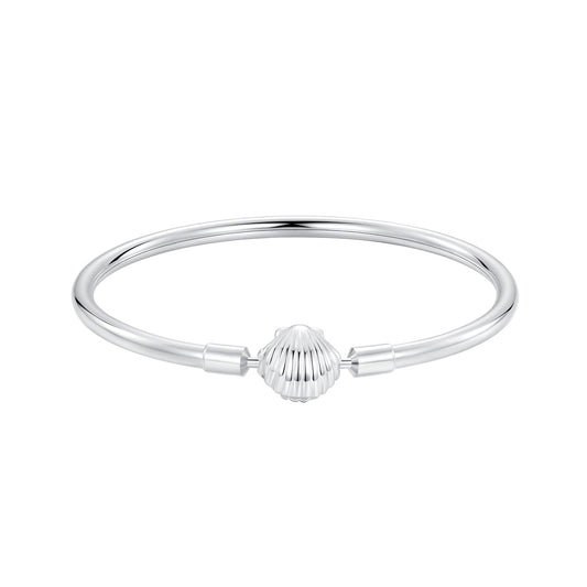 925 Sterling Silver White Gold Plated Bracelet 17.0 cm Inner Diameter 55mm for Women