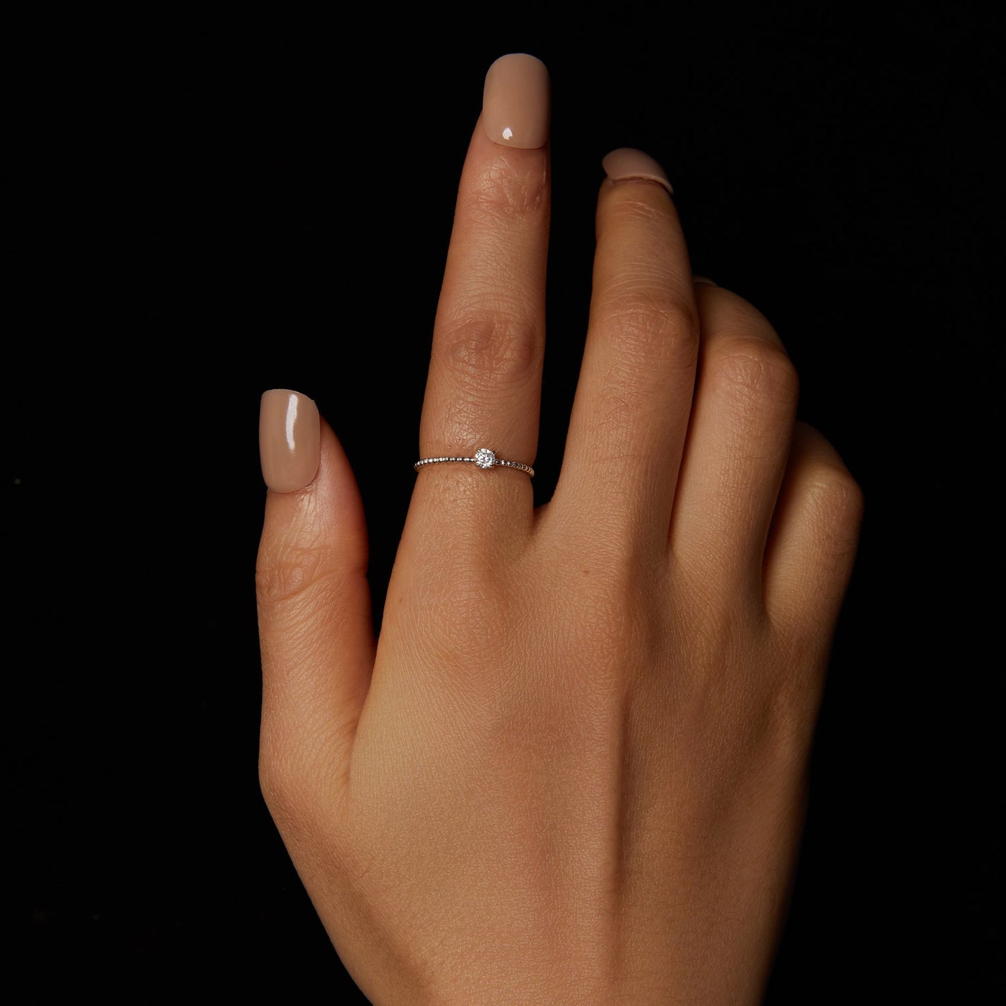 925 Sterling Silver 3mm Moissanite Ring for Women - Size 6