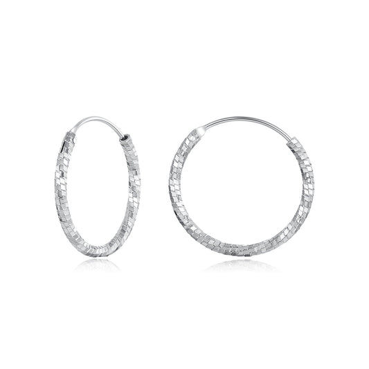 925 Sterling Silver Earrings for Women - White Gold Plated, 2.6*0.2 cm, Style L - view 2