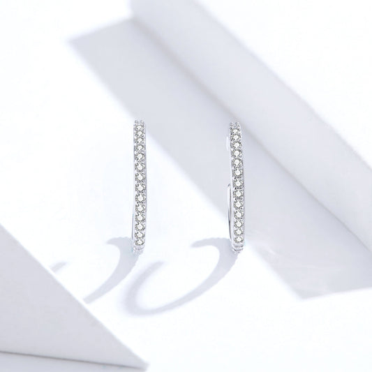 925 Sterling Silver Earrings with Pavé Set CZ