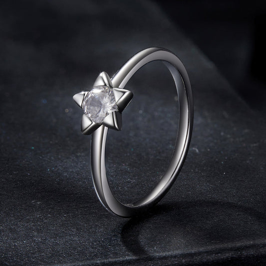 925 Sterling Silver 0.30 Carat Moissanite Ring Size 8