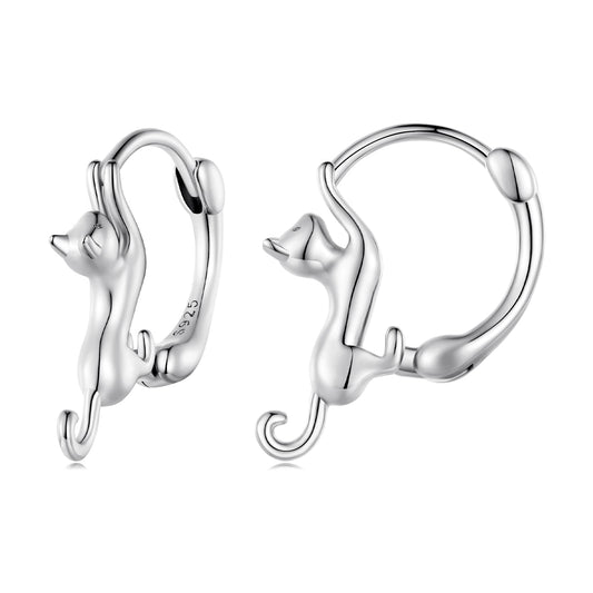 925 Sterling Silver Plated Gold Earrings Size 1.8cm for Women