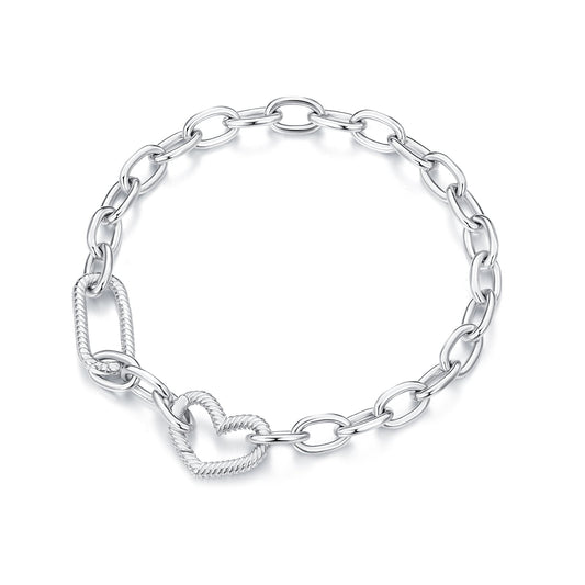 925 Sterling Silver Plated 190mm Bracelet for Women