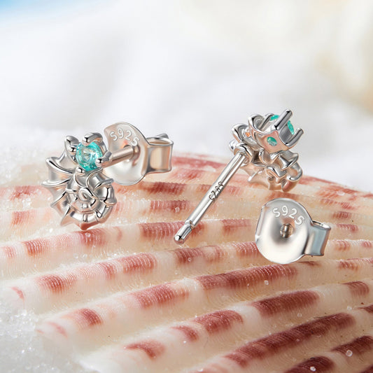 925 Sterling Silver Earrings with Transparent Glass and White Gold Plating for Women - view 2