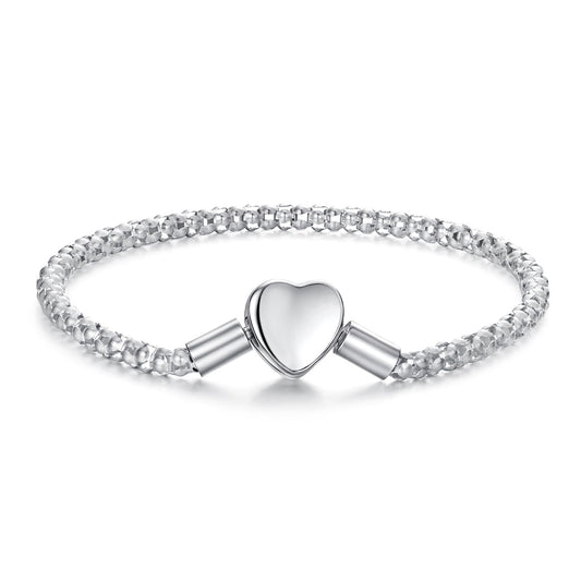925 Sterling Silver Bracelet 17cm Heart-shaped 1.0cm for Women