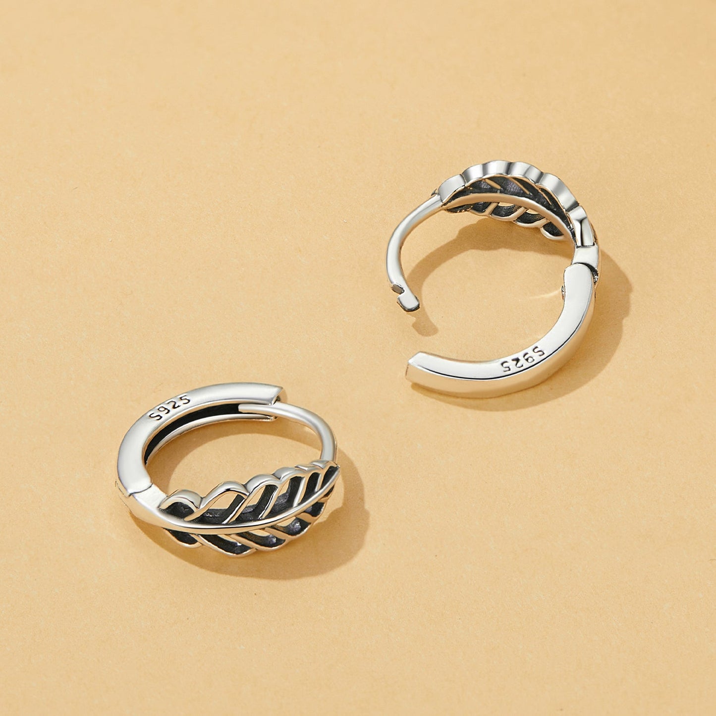 925 Sterling Silver Oxidized Earrings 12*5mm