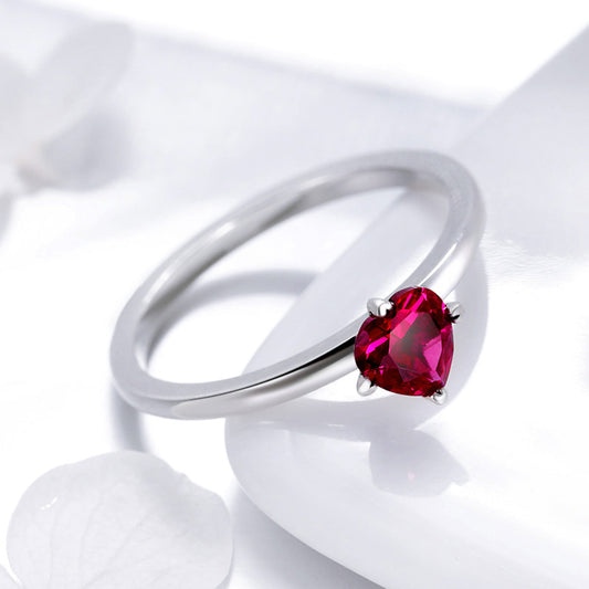 925 Sterling Silver Plated Platinum CZ Ring Size 6 for Women