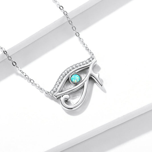 925 Sterling Silver Opal Necklace with CZ and Platinum Plating, Adjustable Length 45cm, Women’s Jewelry