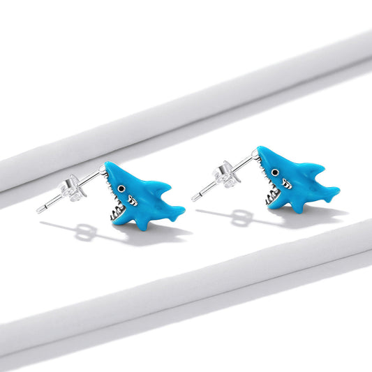 925 Sterling Silver Oxidized Enamel Earrings for Women - 1.3x0.5cm - view 2