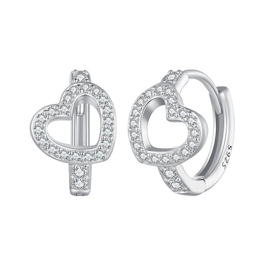 925 Sterling Silver Blue Pavé Setting CZ Earrings 12x8mm for Women - view 2
