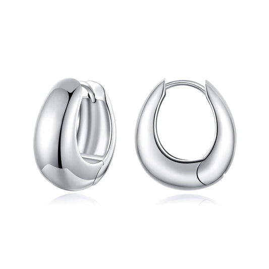 925 Sterling Silver White Gold Plated Earrings
