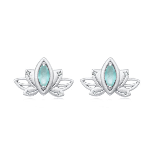 925 Sterling Silver Earrings with Pavé CZ and White Gold Plating, Size 0.9*1.3 cm for Women