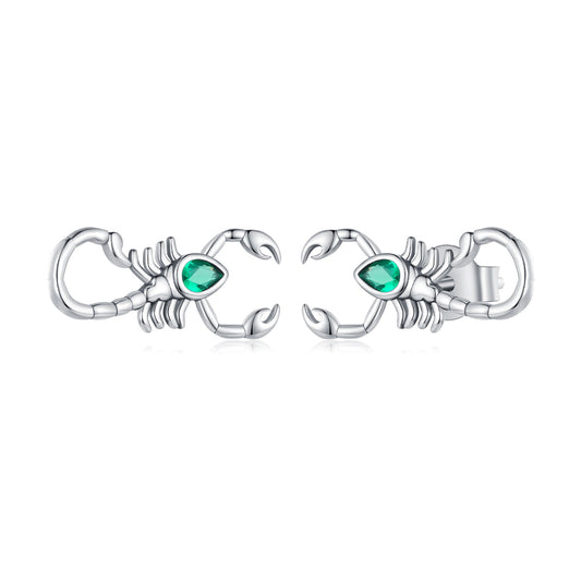 925 Sterling Silver Earrings with Pavé Setting CZ and Oxidized Finish for Women