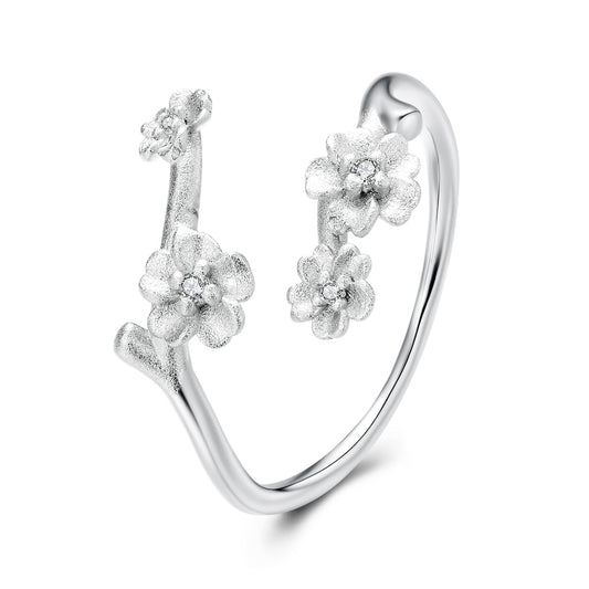 925 Sterling Silver Plated White Gold Ring for Women