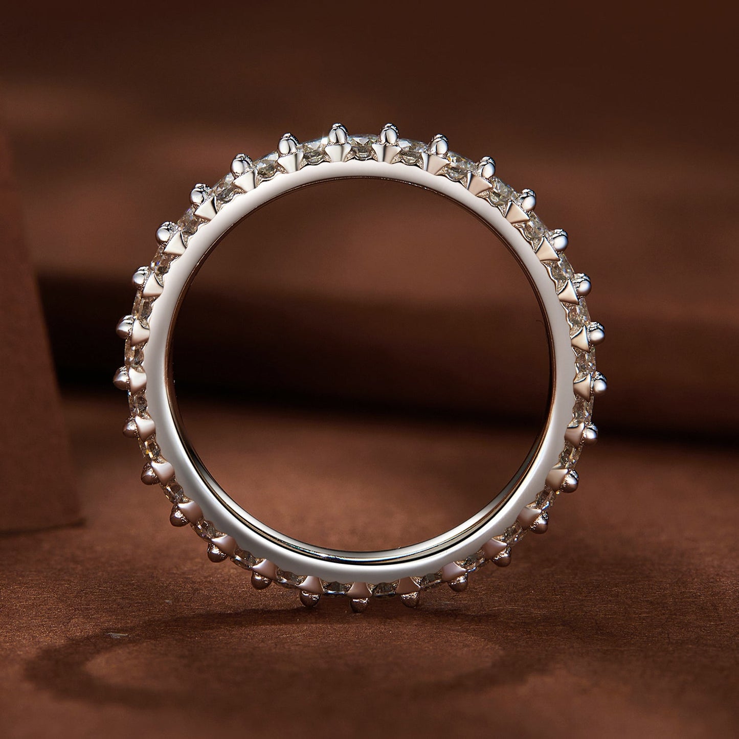 925 Sterling Silver Moissanite 0.03ct Ring Size 6