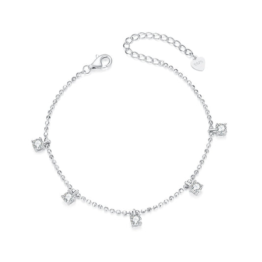 925 Sterling Silver Plated Platinum CZ Bracelet for Women