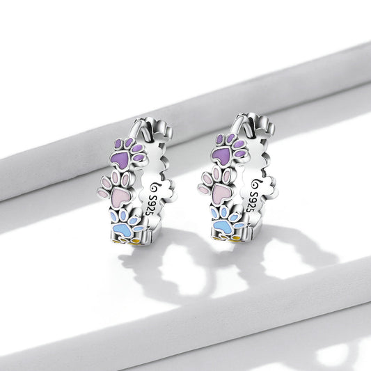 925 Sterling Silver Enamel Oxidized Silver Earrings - view 2