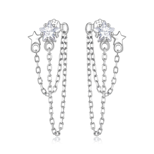 S925 Sterling Silver Pavé CZ Earrings, 0.9cm for Women - view 2