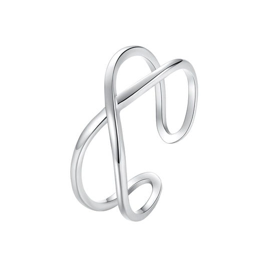 925 Sterling Silver Oxidized 0.7cm Ring for Women