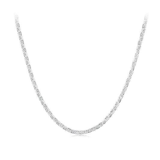 925 Sterling Silver Plated Platinum 45cm Necklace