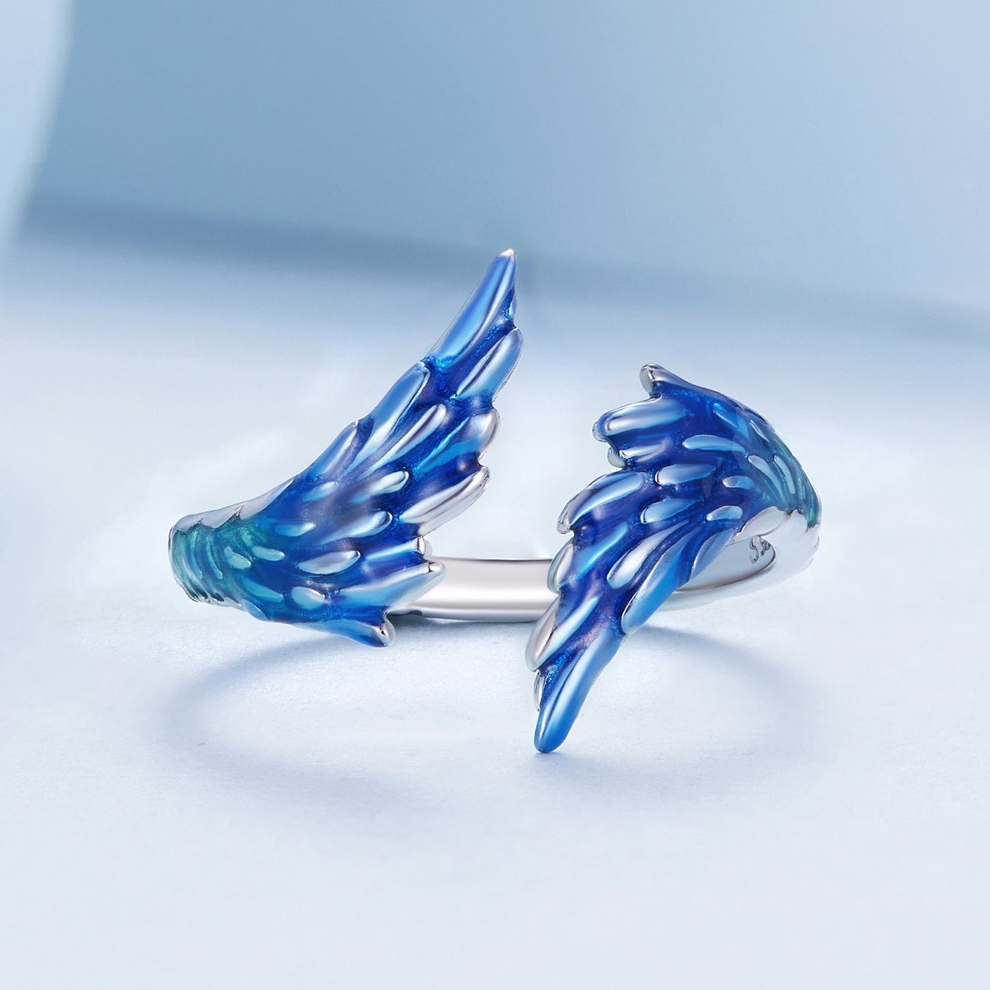 925 Sterling Silver Enamel Ring Size 9.0 for Women
