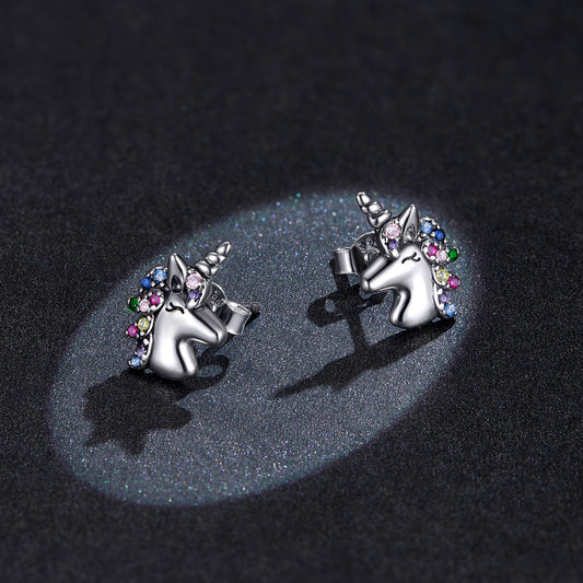 925 Sterling Silver Earrings with Pavé Setting CZ, Oxidized, 1.4x0.9cm for Women - view 2